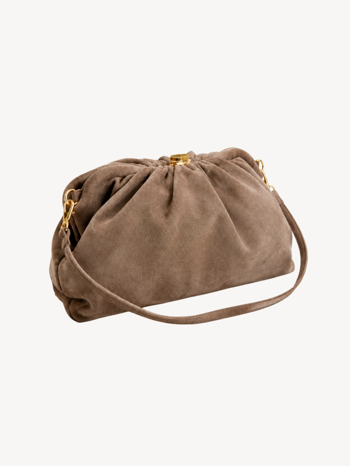 Muse Gathered Suede Clutch, view 2