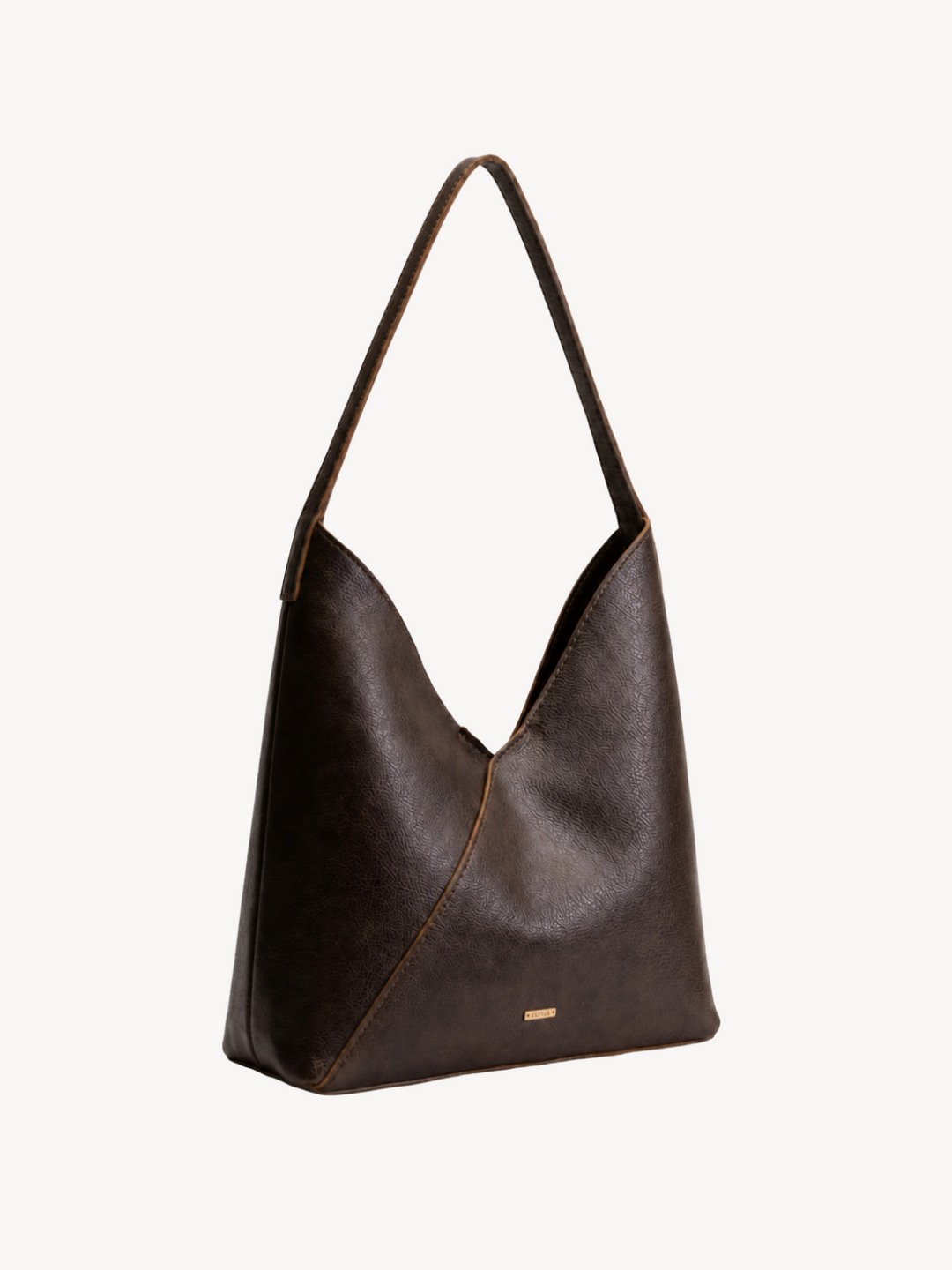 Sable Folded Leather Hobo, back view