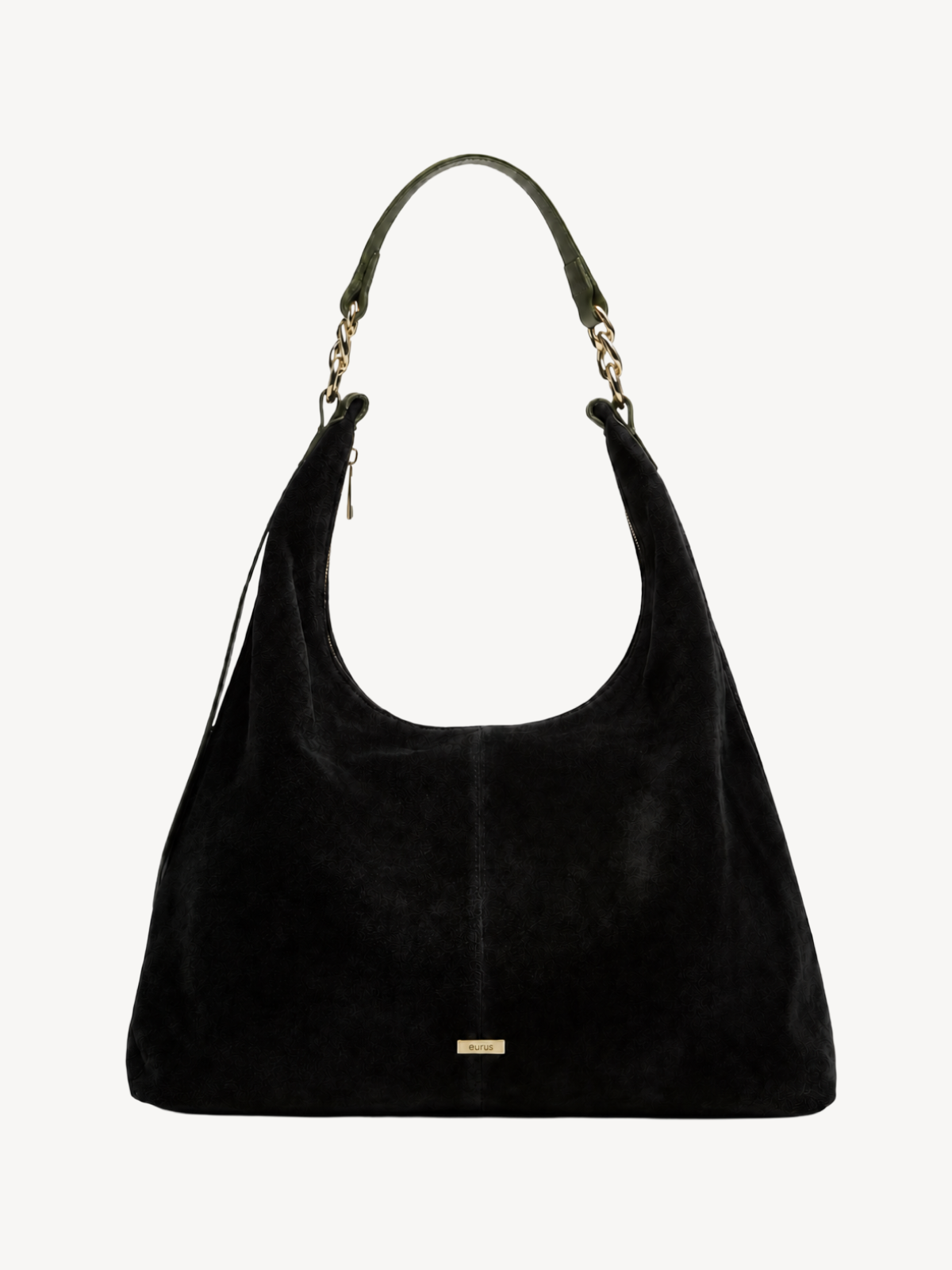Rue Suede Shoulder Hobo in black