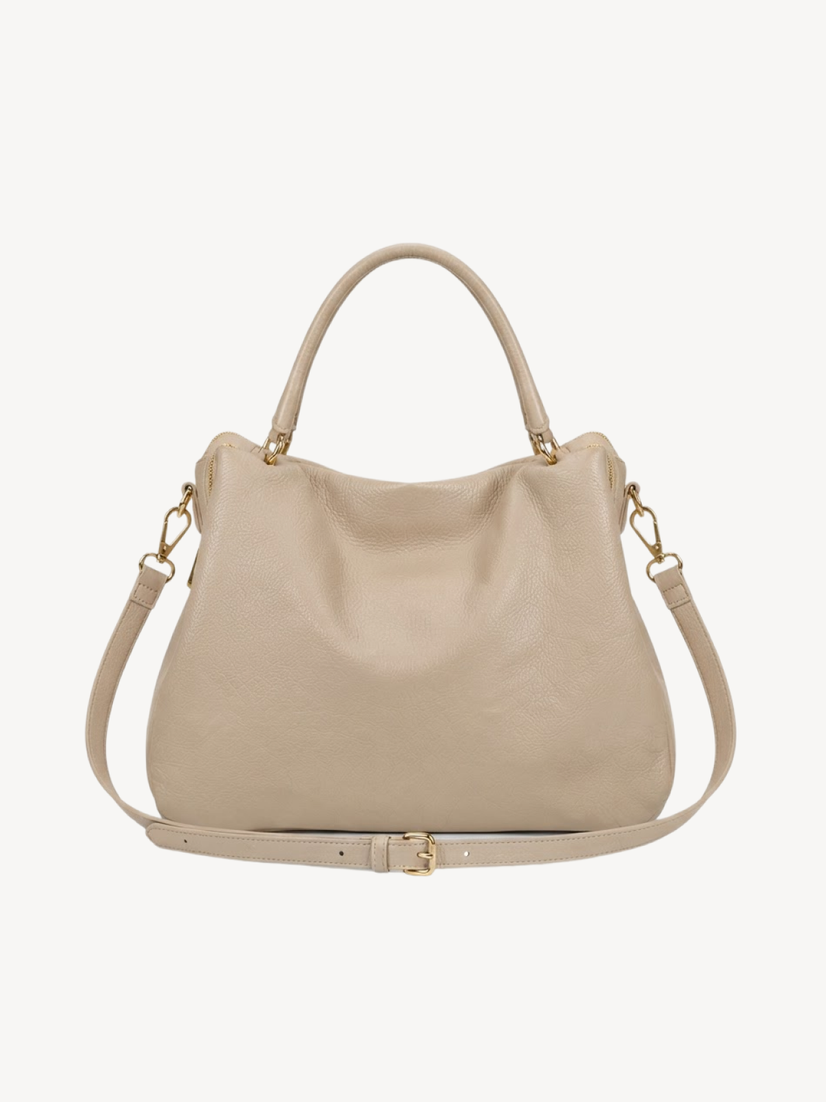 Vera Soft Leather Satchel in sand