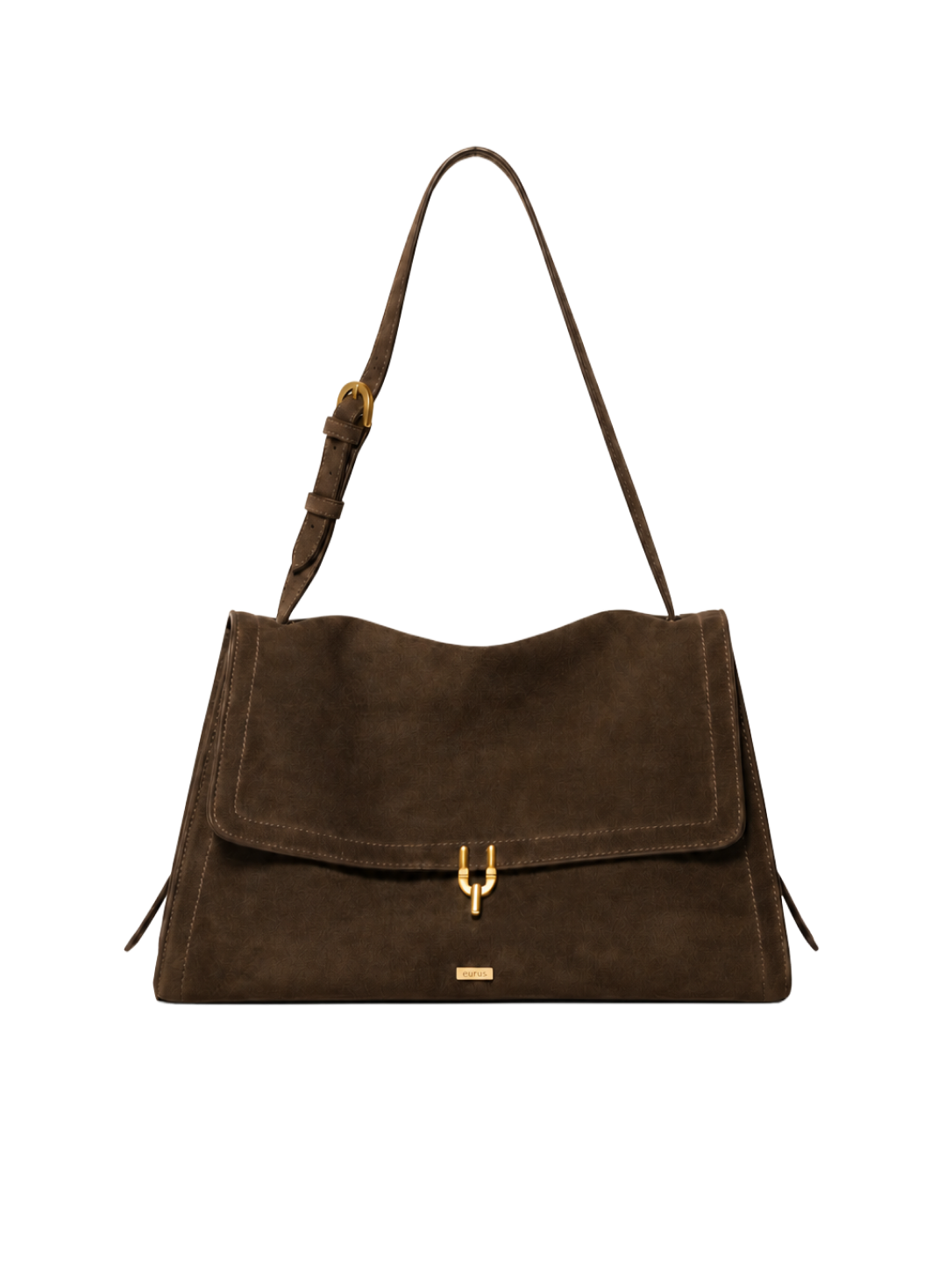 Orla Suede Flap Shoulder Bag in chocolate
