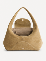 Aria Sculpted Suede Hobo interior