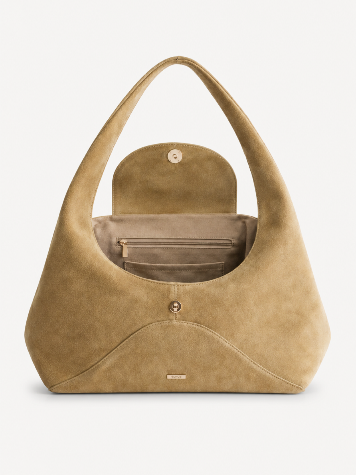 Aria Sculpted Suede Hobo interior