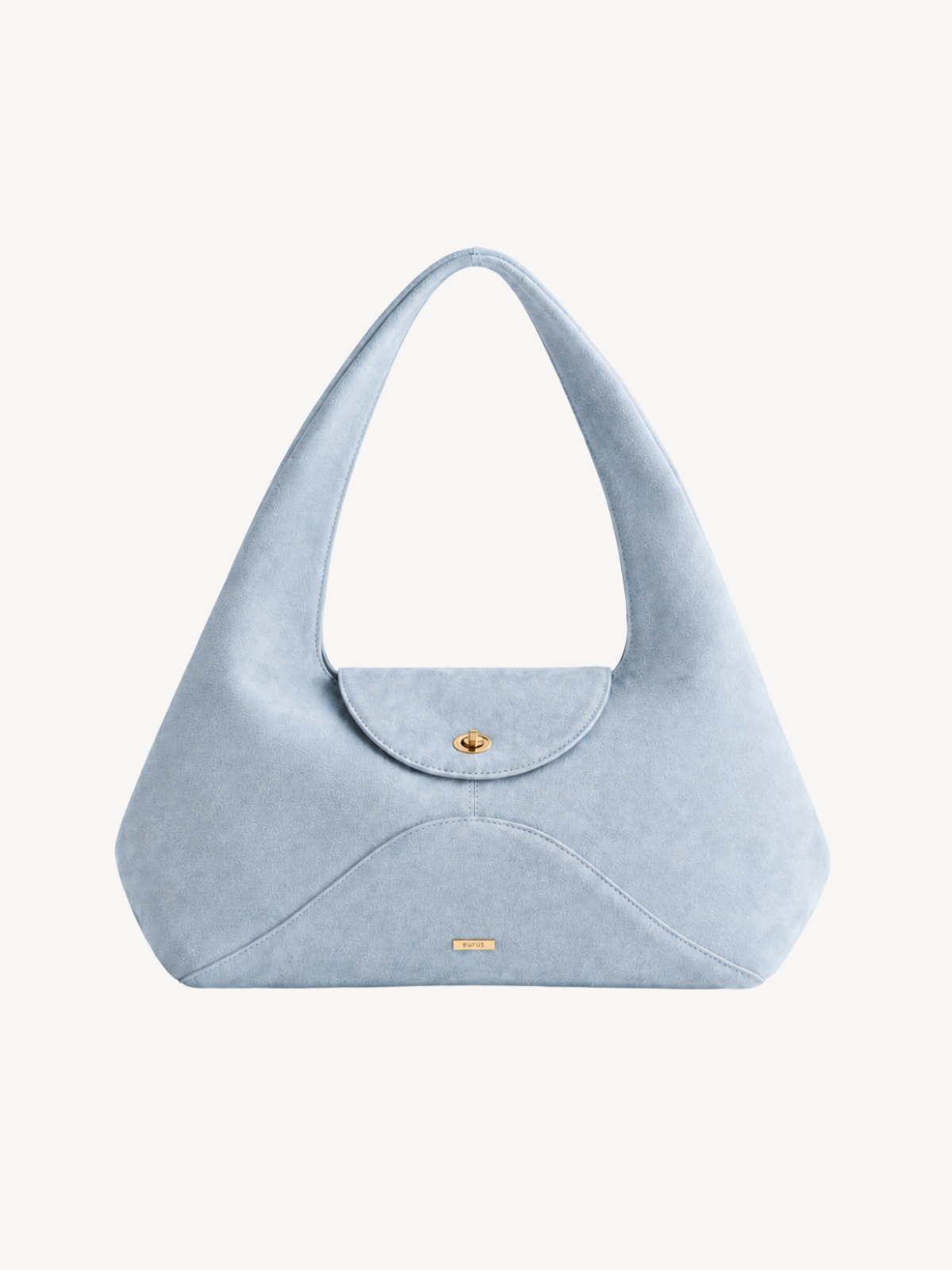 Aria Sculpted Suede Hobo in powder blue