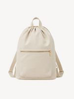 Luma Drawstring Canvas Backpack in cream