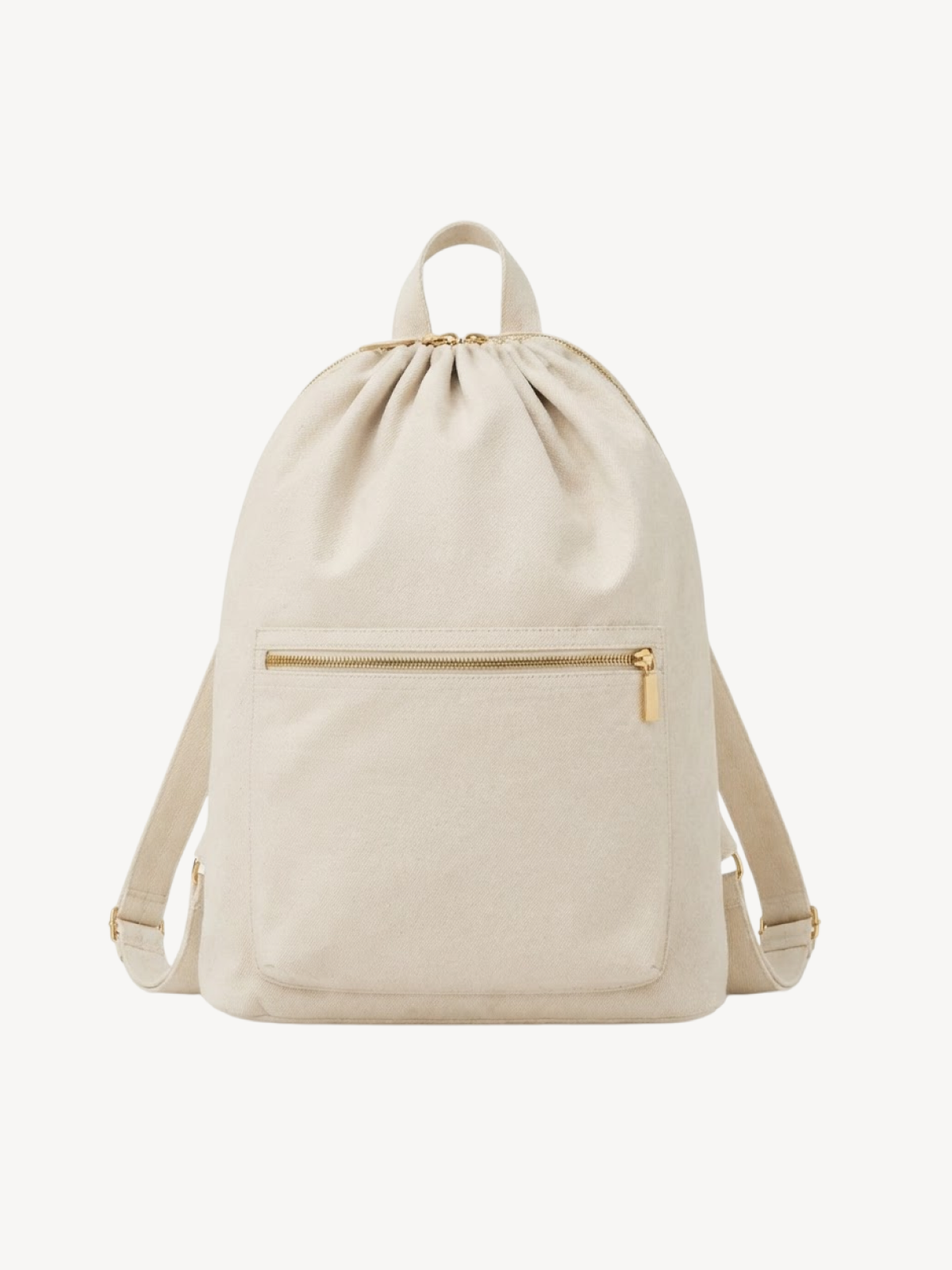 Luma Drawstring Canvas Backpack in cream