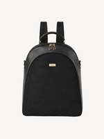 Nara Rounded Leather Backpack in black