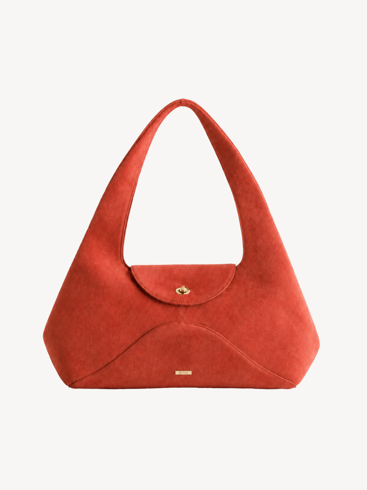Aria Sculpted Suede Hobo in terracotta