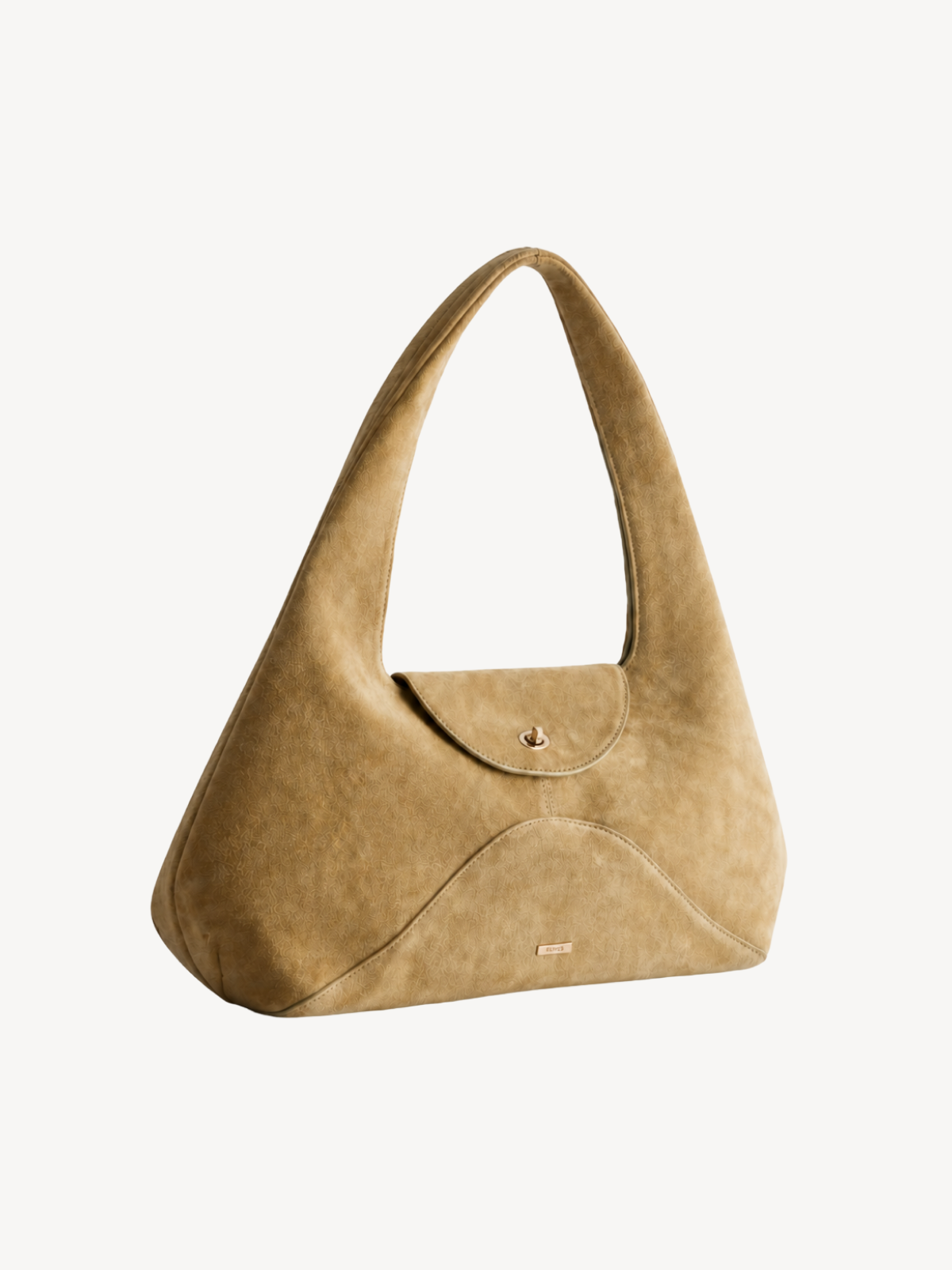 Aria Sculpted Suede Hobo, back view