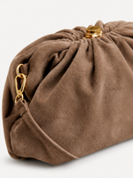 Muse Gathered Suede Clutch, view 6