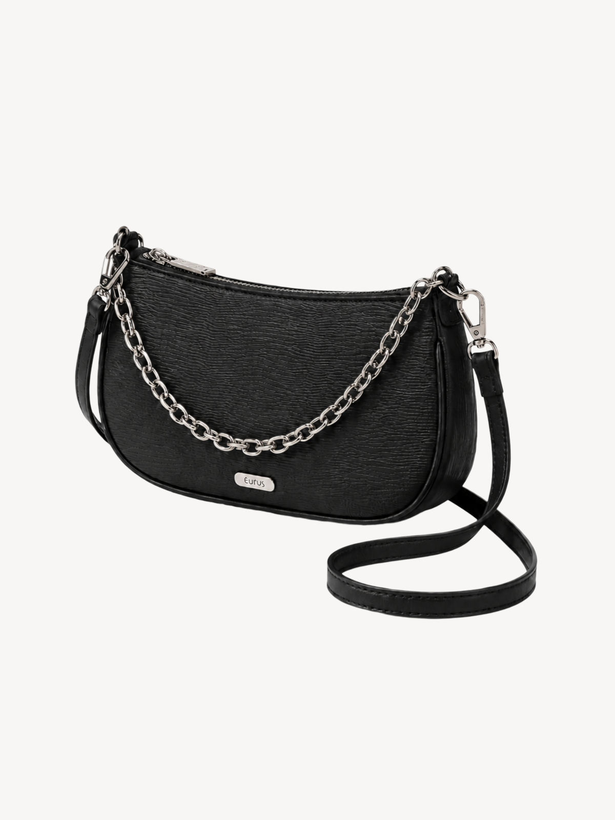 Lyra Chain Mini Crossbody in black