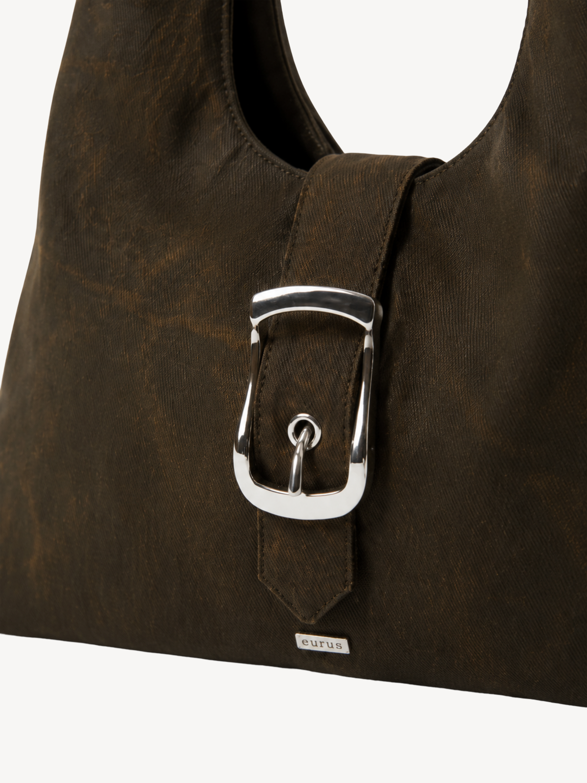 Halo Buckle Suede Hobo material detail