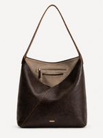 Sable Folded Leather Hobo interior