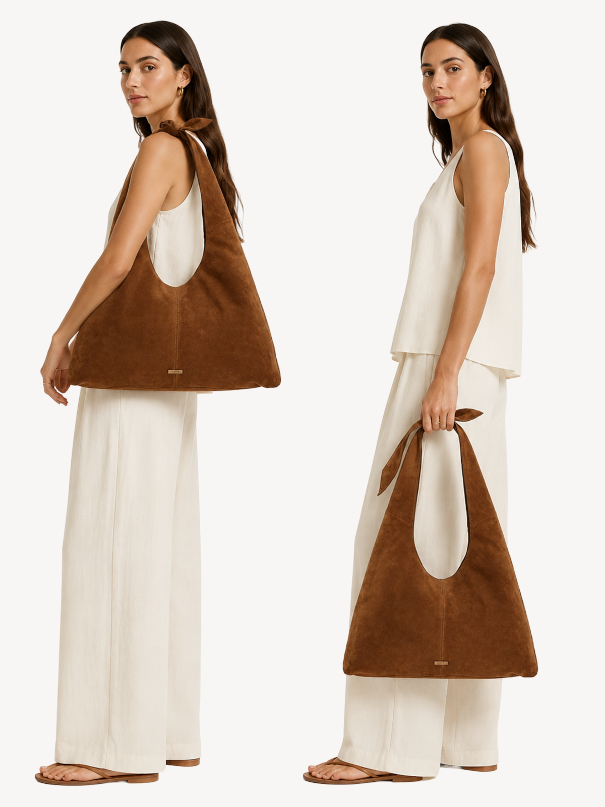 Siena Knot Suede Hobo, carry options