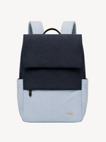 Cove Colorblock Flap Backpack in navy powder blue