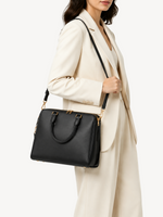 Clara Classic Leather Satchel, view 3