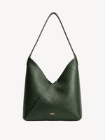 Sable Folded Leather Hobo in forest green