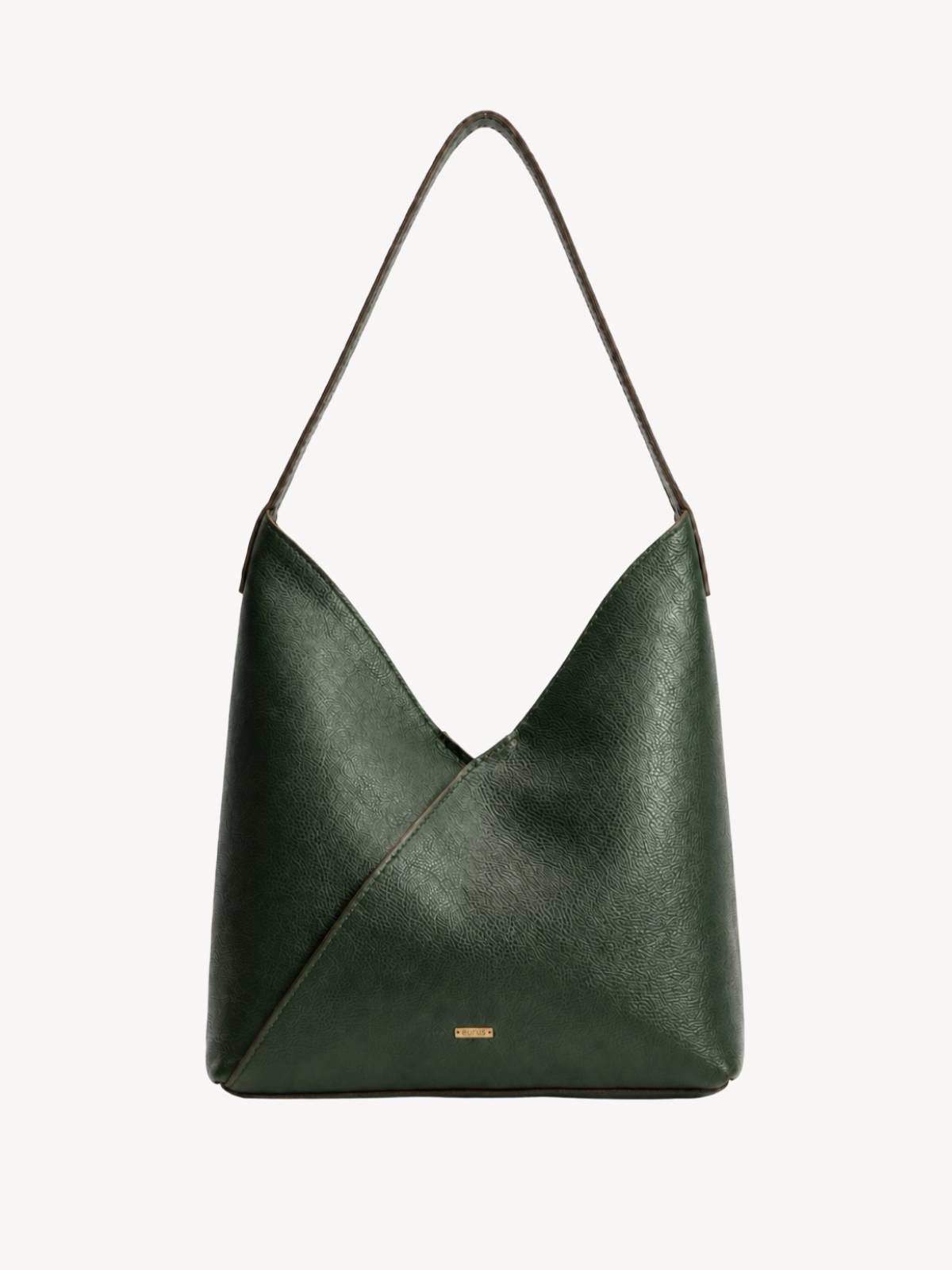 Sable Folded Leather Hobo in forest green