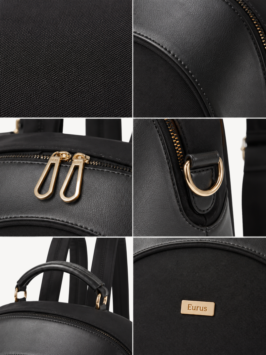 Nara Rounded Leather Backpack, view 6