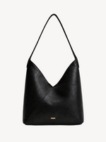 Sable Folded Leather Hobo in black
