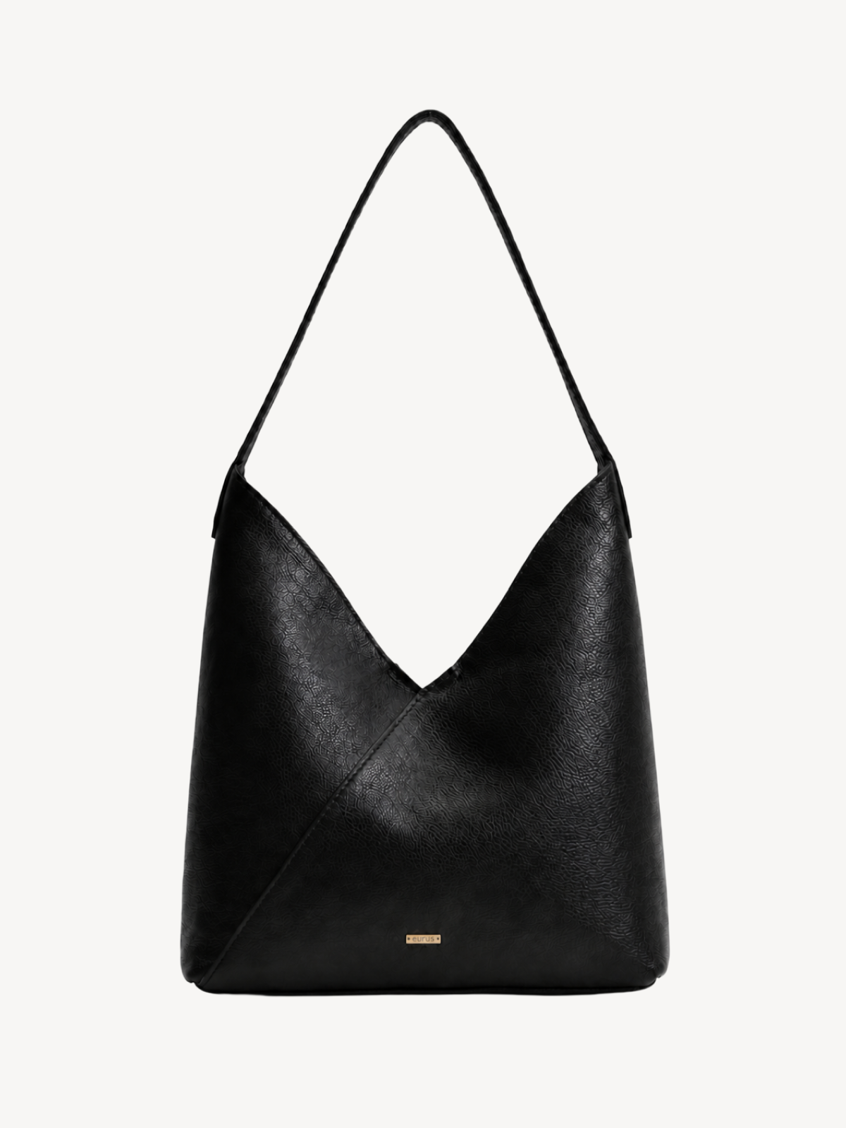 Sable Folded Leather Hobo in black