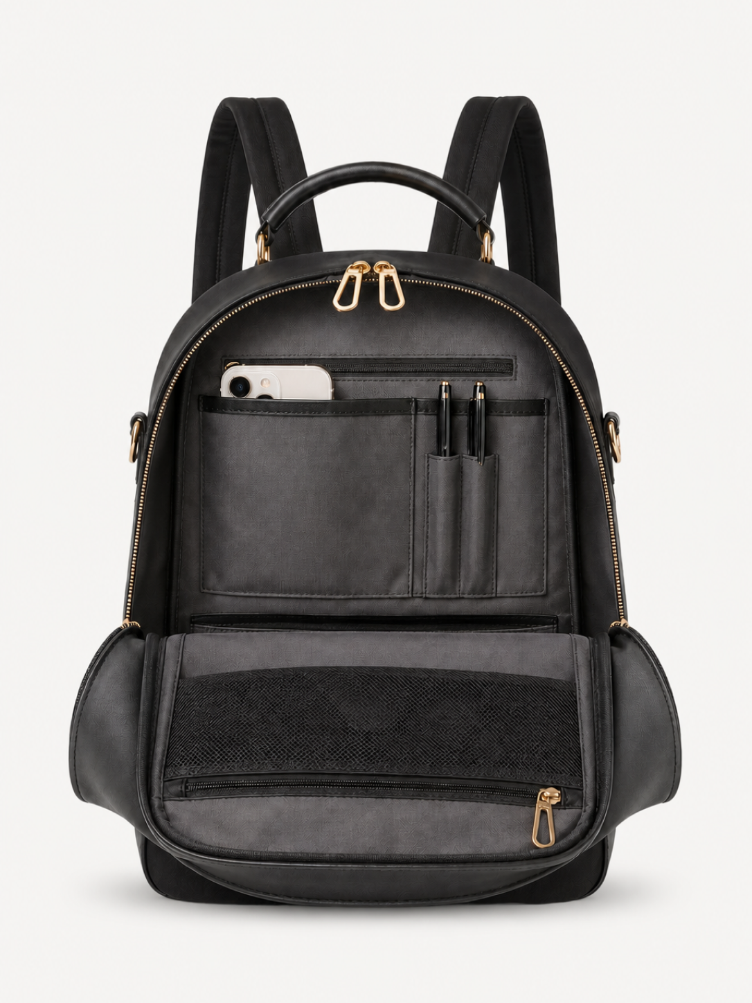 Nara Rounded Leather Backpack, view 5
