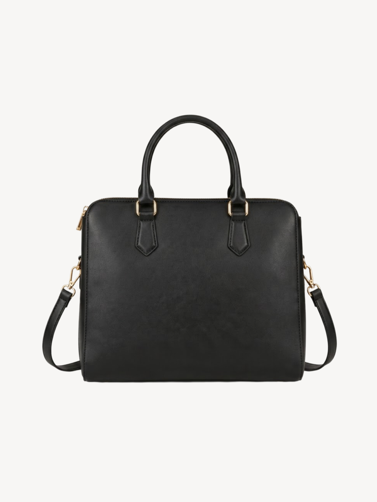 Clara Classic Leather Satchel in black