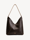 Sable Folded Leather Hobo in black