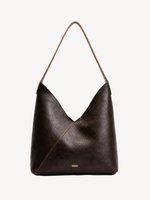 Sable Folded Leather Hobo in black