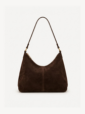 Lina Slouch Suede Hobo in chocolate