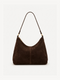 Lina Slouch Suede Hobo in chocolate