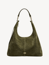 Rue Suede Shoulder Hobo in olive