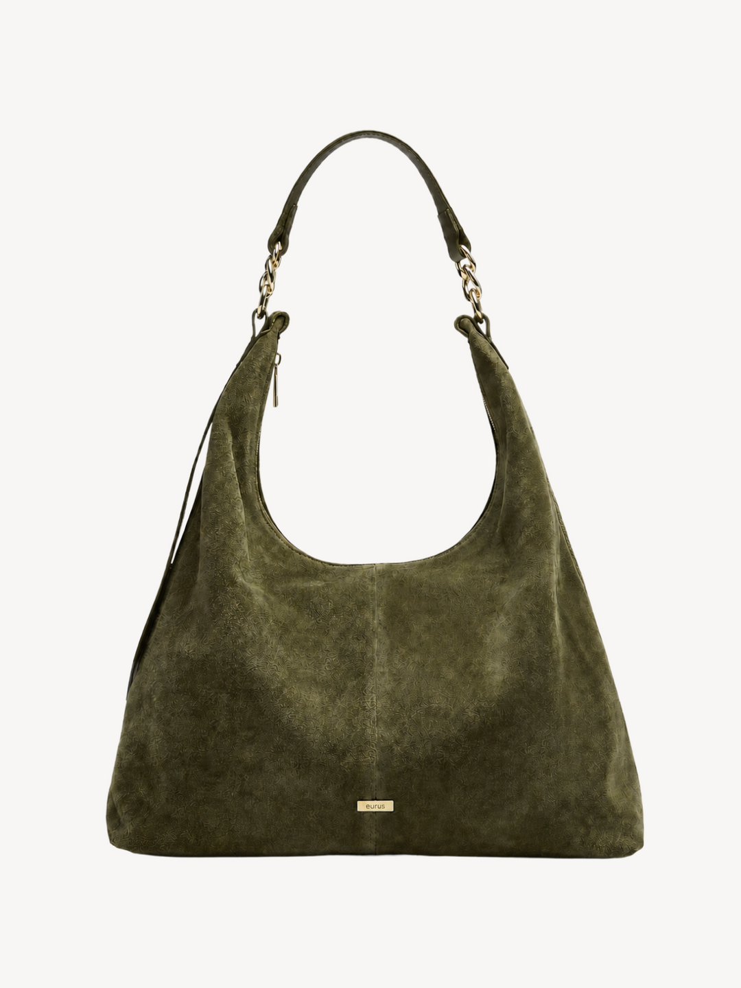 Rue Suede Shoulder Hobo in olive