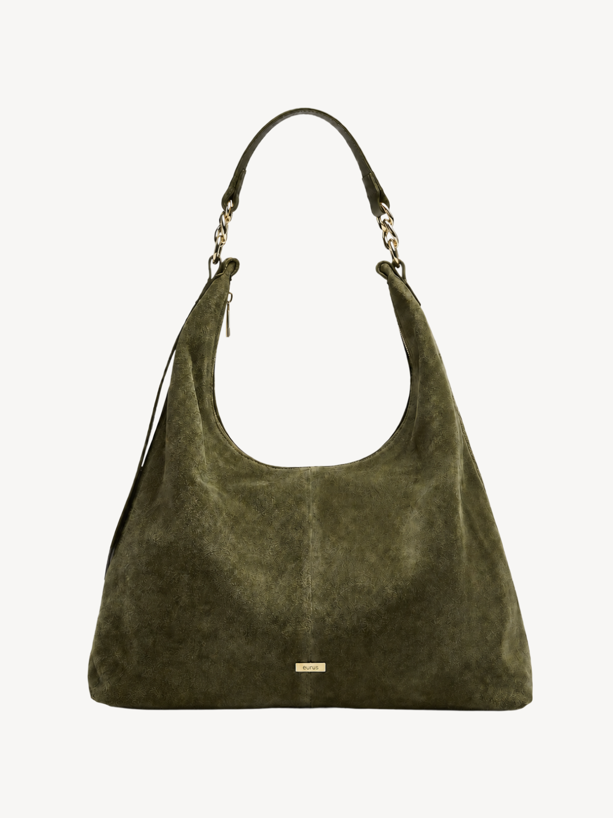 Rue Suede Shoulder Hobo in olive