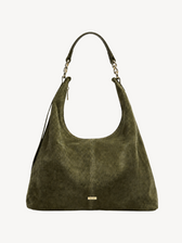 Rue Suede Shoulder Hobo in olive