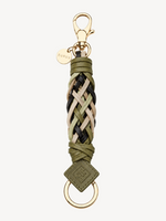 Braid Loop Leather Bag Charm in olive