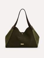 Vale Colorblock Wing Tote in deep green