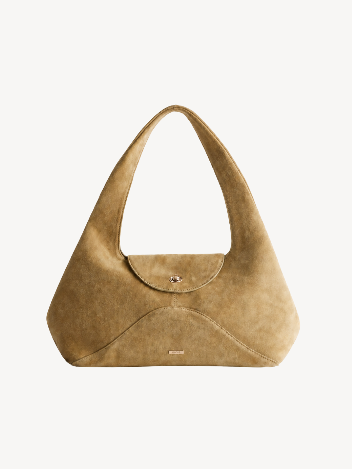 Aria Sculpted Suede Hobo in camel