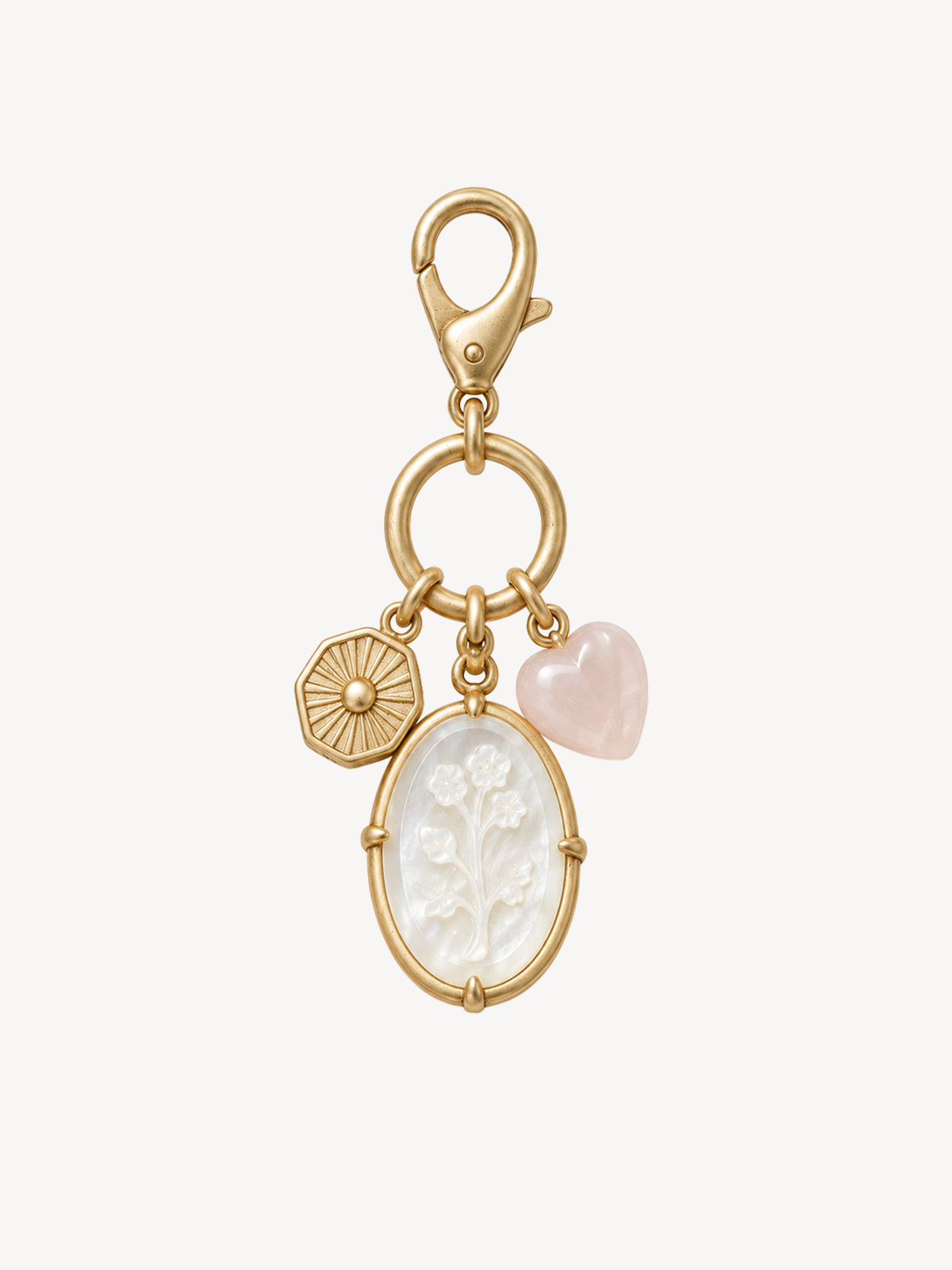 Floral Cameo Heart Charm
