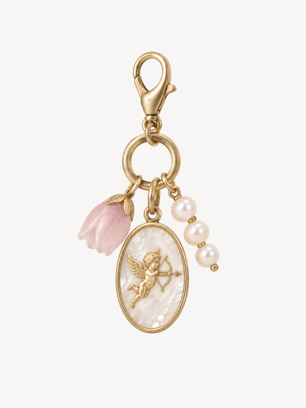 Cupid Cameo Pearl Charm