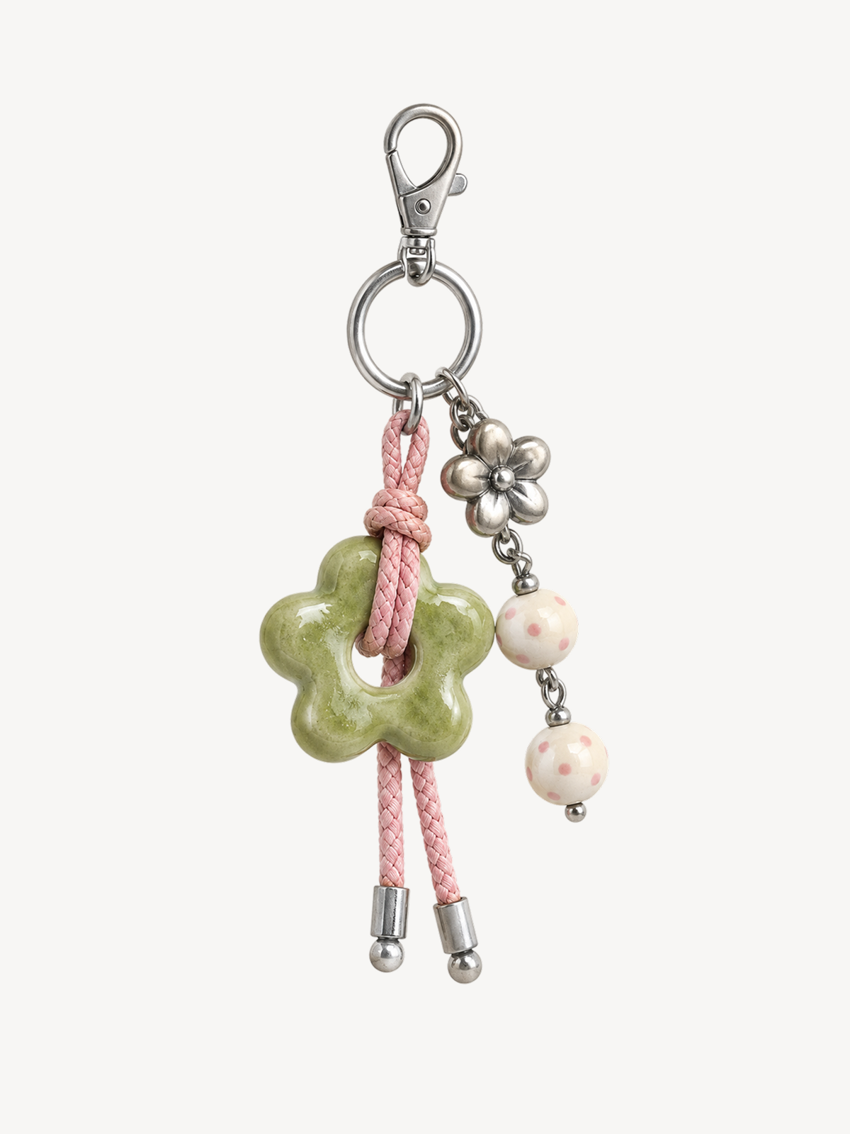 Sage Flower Bead Charm