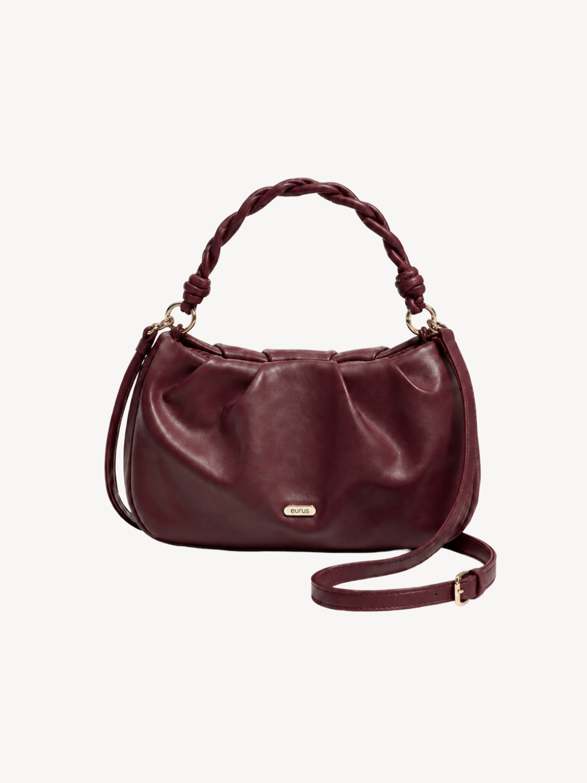 Zia Braided-Handle Crossbody in burgundy