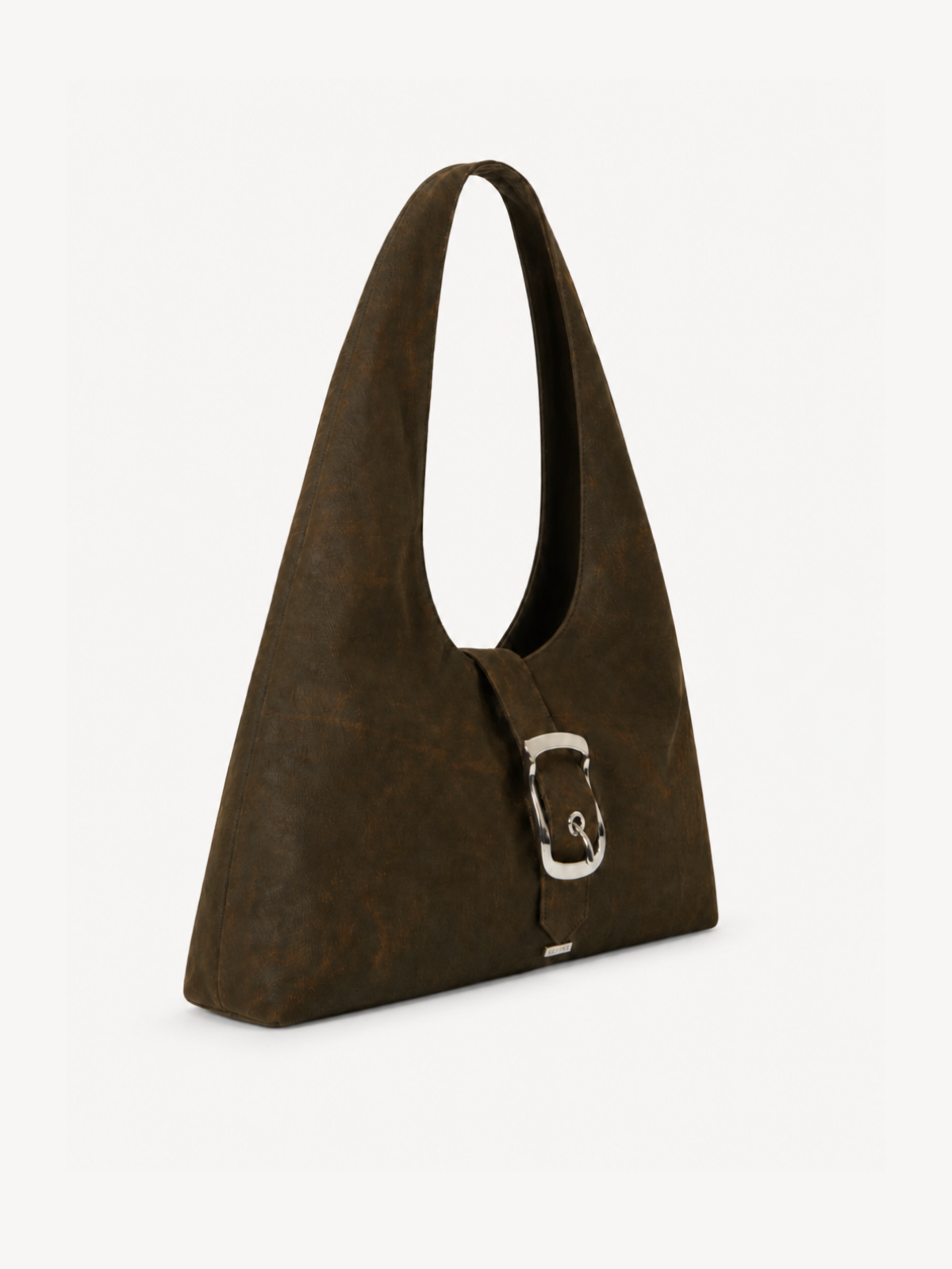 Halo Buckle Suede Hobo, back view