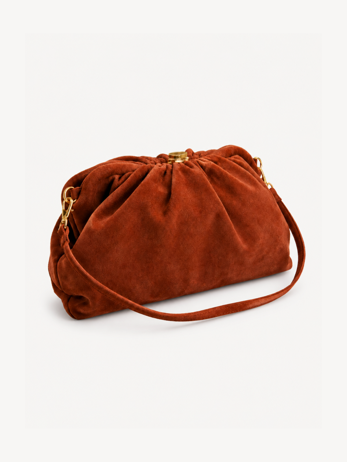 Muse Gathered Suede Clutch, view 8