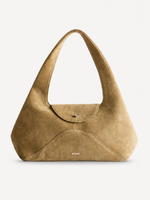 Aria Sculpted Suede Hobo material detail