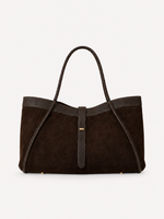 Noa East-West Suede Tote in chocolate