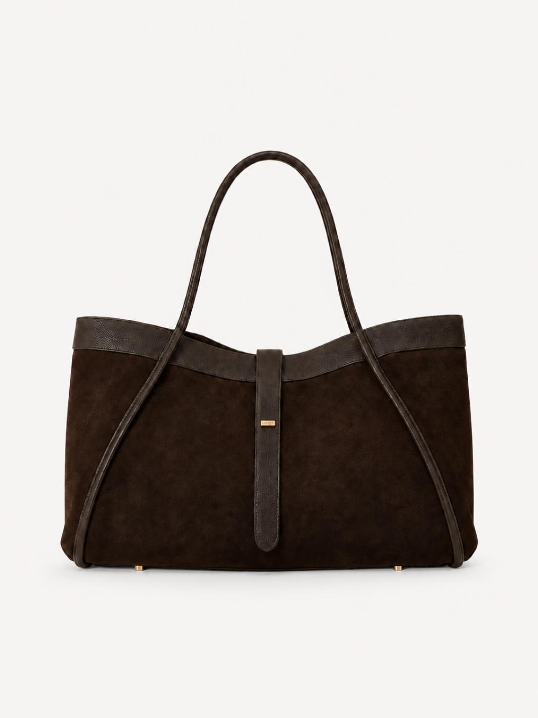 Noa East-West Suede Tote in chocolate