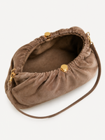 Muse Gathered Suede Clutch, view 5