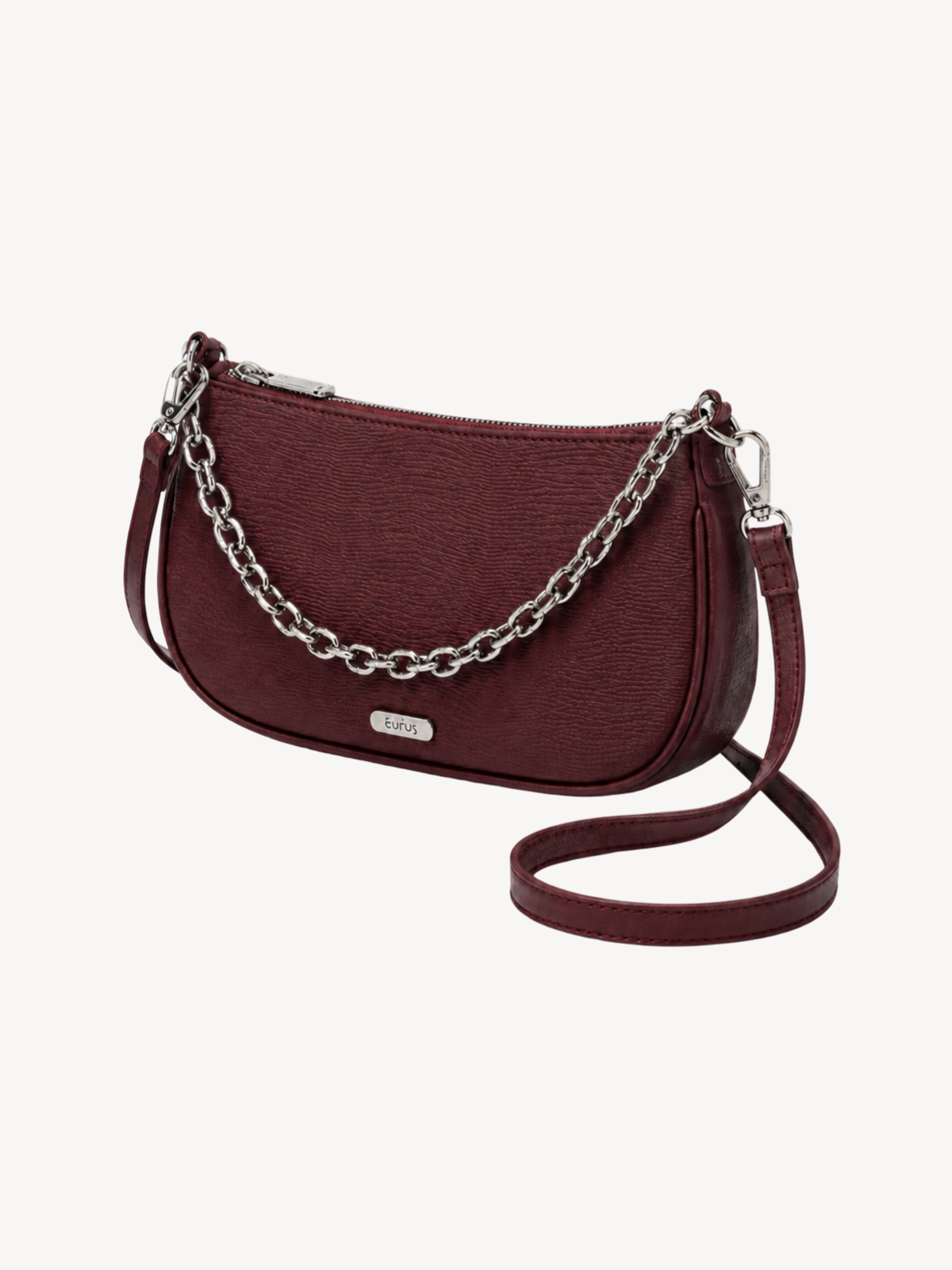 Lyra Chain Mini Crossbody in burgundy