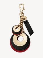 Orbit Disc Leather Bag Charm in black